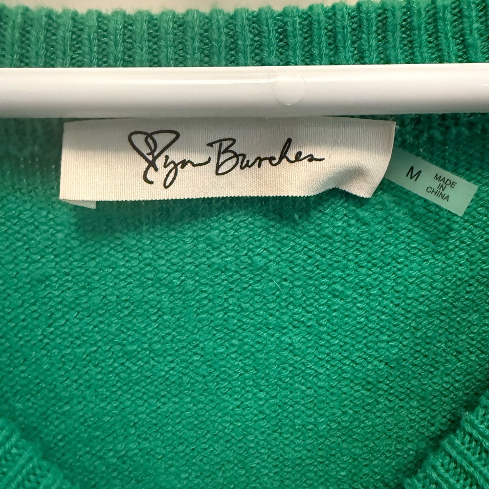Preppy Kelly Green Ruffle Sweater - Picture 3 of 6